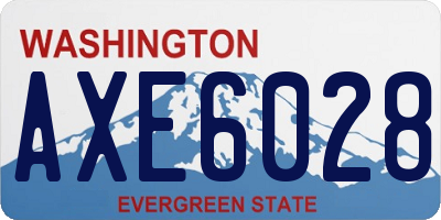 WA license plate AXE6028