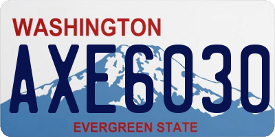 WA license plate AXE6030