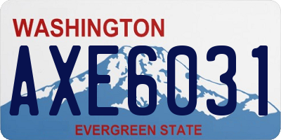 WA license plate AXE6031