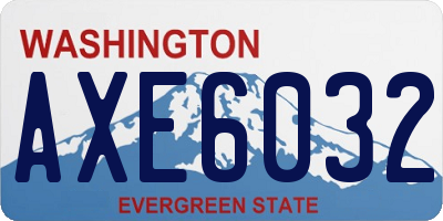 WA license plate AXE6032