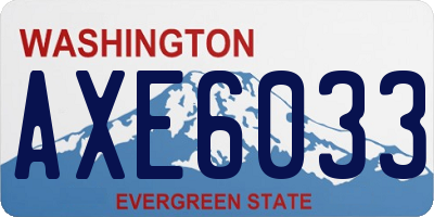 WA license plate AXE6033