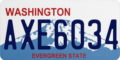 WA license plate AXE6034