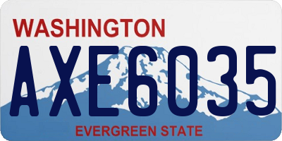 WA license plate AXE6035