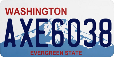 WA license plate AXE6038