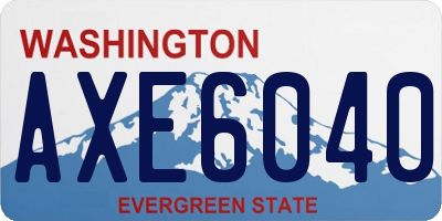 WA license plate AXE6040