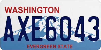 WA license plate AXE6043