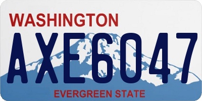 WA license plate AXE6047