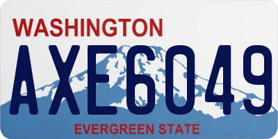 WA license plate AXE6049