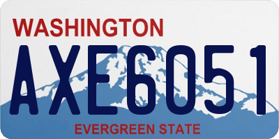 WA license plate AXE6051