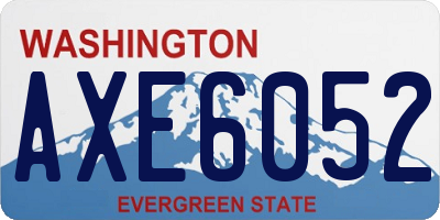 WA license plate AXE6052