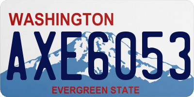 WA license plate AXE6053