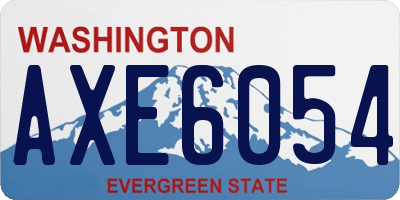 WA license plate AXE6054