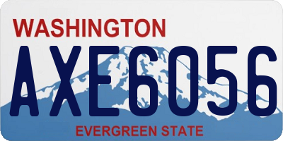 WA license plate AXE6056