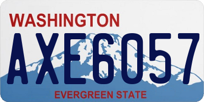 WA license plate AXE6057