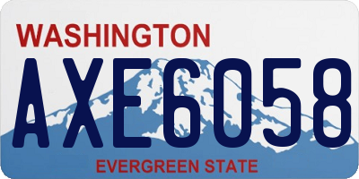 WA license plate AXE6058