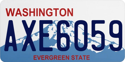 WA license plate AXE6059