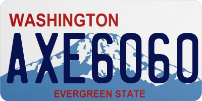 WA license plate AXE6060