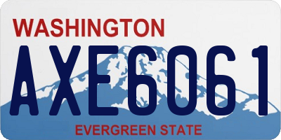 WA license plate AXE6061