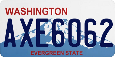 WA license plate AXE6062