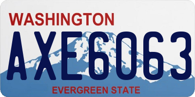 WA license plate AXE6063