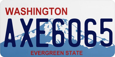 WA license plate AXE6065