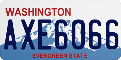 WA license plate AXE6066