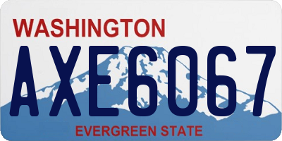 WA license plate AXE6067