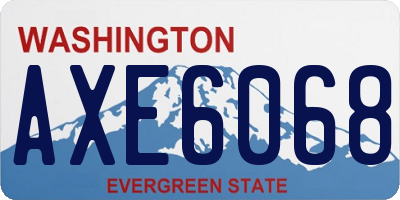 WA license plate AXE6068