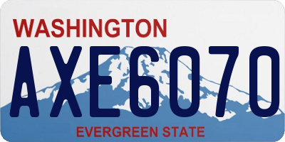 WA license plate AXE6070