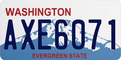 WA license plate AXE6071