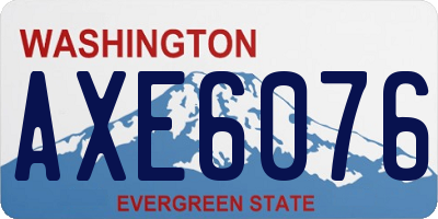 WA license plate AXE6076