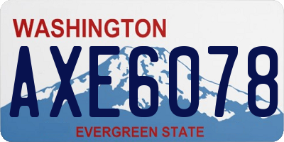 WA license plate AXE6078