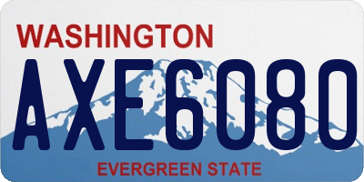 WA license plate AXE6080
