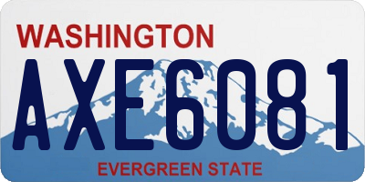 WA license plate AXE6081