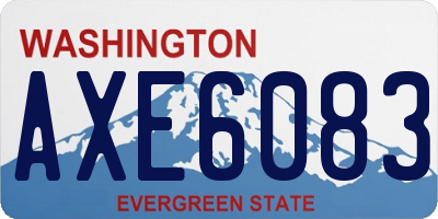 WA license plate AXE6083