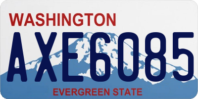 WA license plate AXE6085