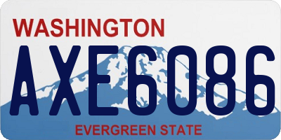 WA license plate AXE6086