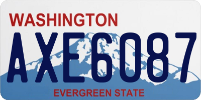 WA license plate AXE6087