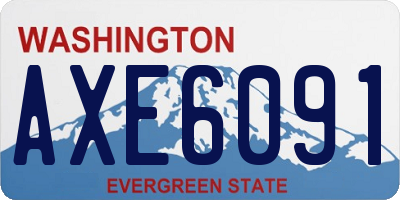 WA license plate AXE6091