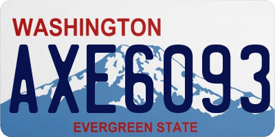 WA license plate AXE6093