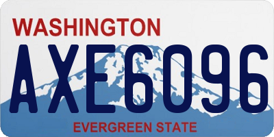 WA license plate AXE6096