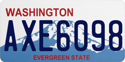 WA license plate AXE6098