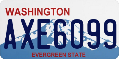 WA license plate AXE6099
