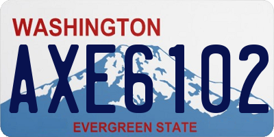 WA license plate AXE6102