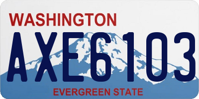 WA license plate AXE6103
