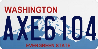 WA license plate AXE6104