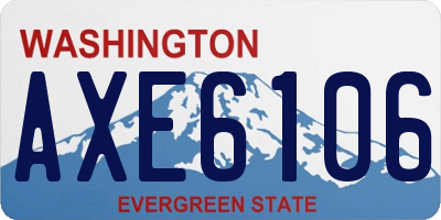WA license plate AXE6106