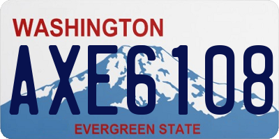 WA license plate AXE6108