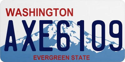 WA license plate AXE6109