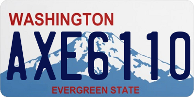 WA license plate AXE6110